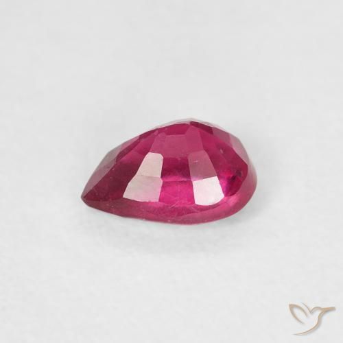 Rubis Rouge Rosâtre naturelle En forme de poire, 0.62 ct, VS-SI