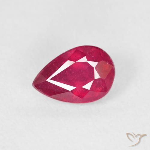 0.79ct Naturel Cramoisi profond Rubis, En forme de poire, VS-SI