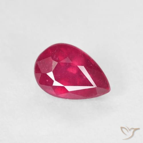 Rubis Cramoisi profond naturelle En forme de poire, 0.79 ct, VS-SI