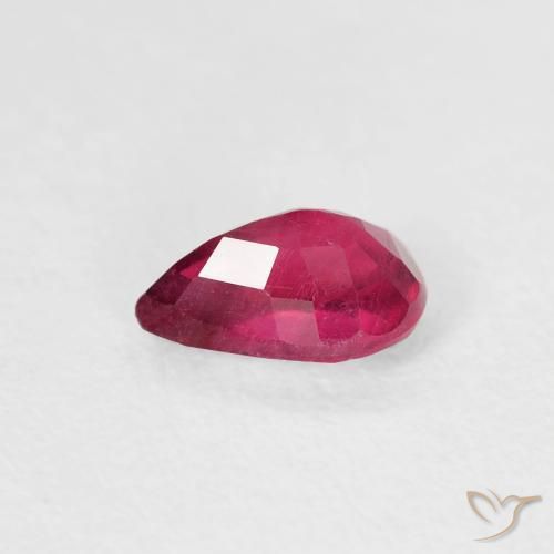 Rubis Rose rougeâtre profond naturelle En forme de poire, 0.63 ct, VS-SI