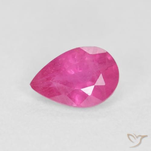 Rubis Medium Dark-Pink naturelle En forme de poire, 0.57 ct, VS-SI