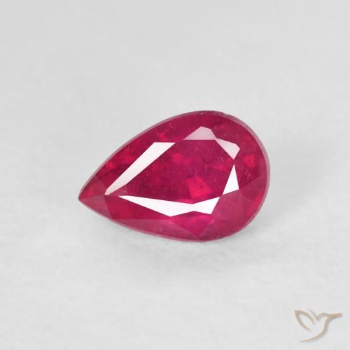 0.76ct Naturel Rose rougeâtre profond Rubis, En forme de poire, VS-SI