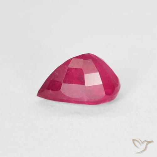 Rubis Rose rougeâtre profond naturelle En forme de poire, 0.76 ct, VS-SI