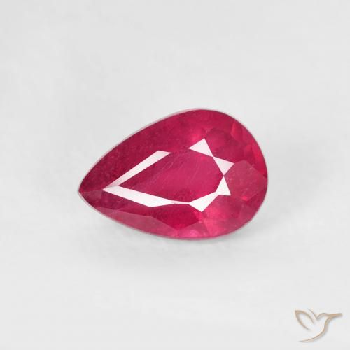 0.73ct Naturel Rouge confiture Rubis, En forme de poire, VS-SI