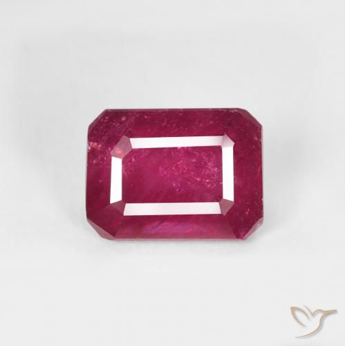 1.50ct Naturel Rouge moyen Rubis, Taille émeraude, VS