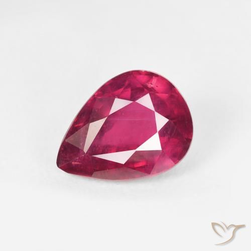 1.70ct Naturel Rouge Rosâtre Rubis, En forme de poire, VS