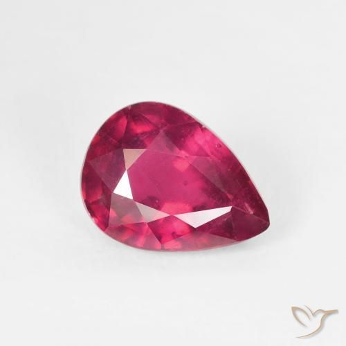 Rubis Rouge Rosâtre naturelle En forme de poire, 1.70 ct, VS