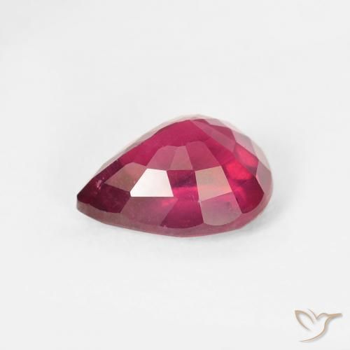 Rubis Rouge Rosâtre naturelle En forme de poire, 1.70 ct, VS