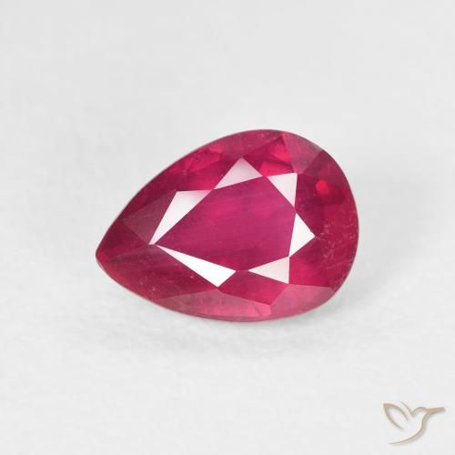 1.82ct Naturel Medium Dark-Red Rubis, En forme de poire, VS