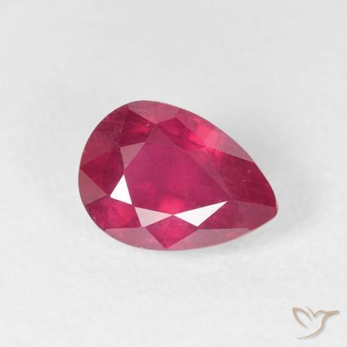 Rubis Medium Dark-Red naturelle En forme de poire, 1.82 ct, VS
