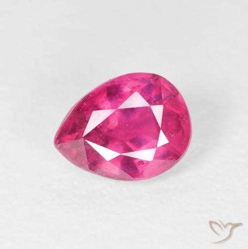 1.51ct Naturel Rose rougeâtre Rubis, En forme de poire, VS