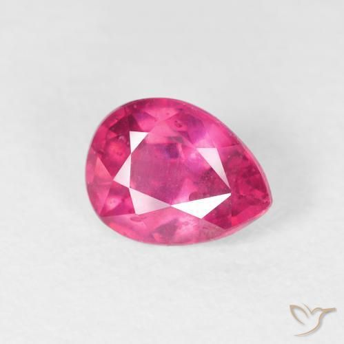 Rubis Rose rougeâtre naturelle En forme de poire, 1.51 ct, VS