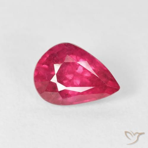 1.55ct Naturel Rouge Rosâtre Rubis, En forme de poire, VS