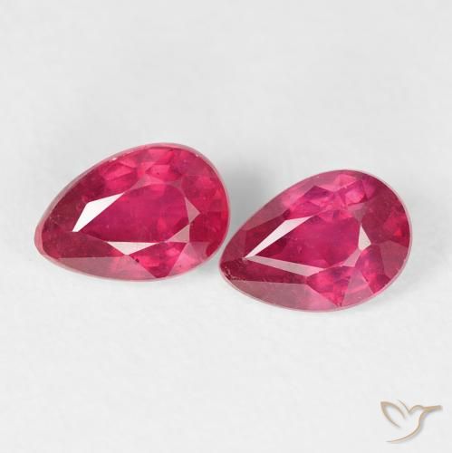 1.23ctw Naturel Rouge moyen Rubis, En forme de poire, VS-SI