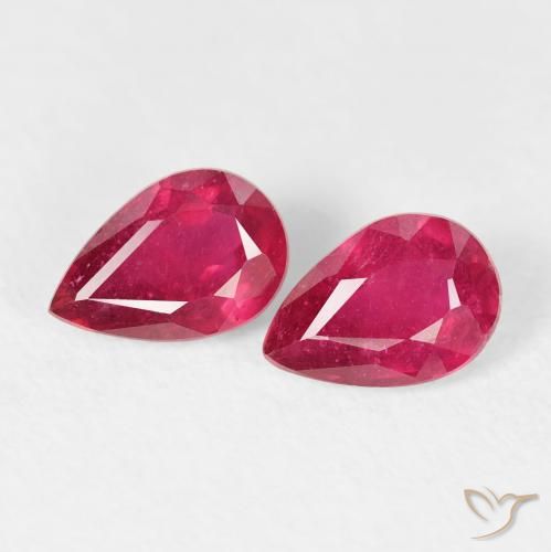 1.18ctw Naturel Cramoisi profond Rubis, En forme de poire, VS-SI