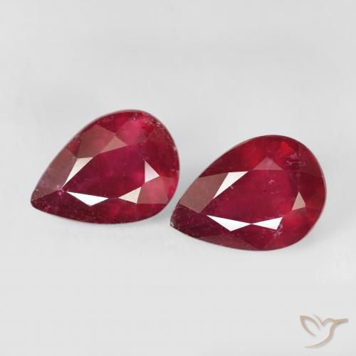 3.15ctw Naturel Rouge foncé Rubis, En forme de poire, VS-SI