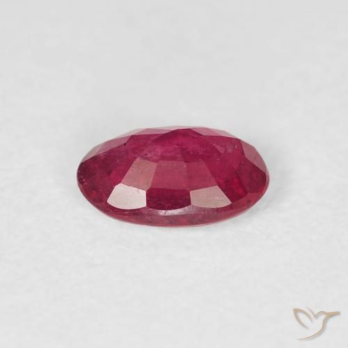 Rubis Rouge Rosâtre naturelle ovale, 0.58 ct, VS-SI