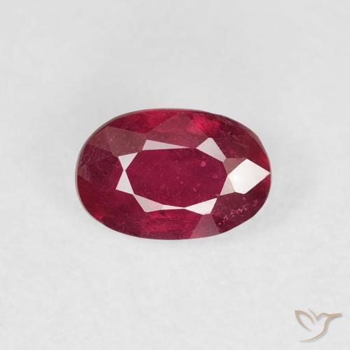 0.77ct Naturel Rouge sang Rubis, ovale, VS-SI