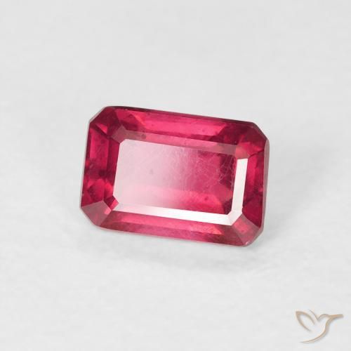 Rubis Rouge Rosâtre naturelle Octogone / coupe Émeraude, 0.90 ct, VS