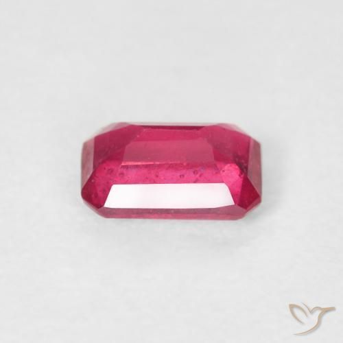 Rubis Rose rougeâtre naturelle Octogone / coupe Émeraude, 0.75 ct, VS