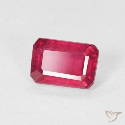 Rubis Rose rougeâtre naturelle Octogone / coupe Émeraude, 0.88 ct, VS