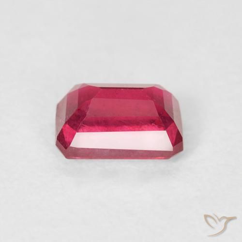 Rubis Rose rougeâtre naturelle Octogone / coupe Émeraude, 0.88 ct, VS