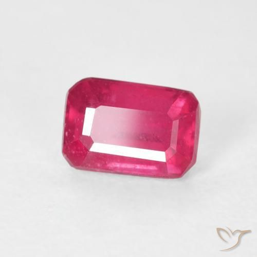 Rubis Rose rougeâtre naturelle Octogone / coupe Émeraude, 0.93 ct, VS