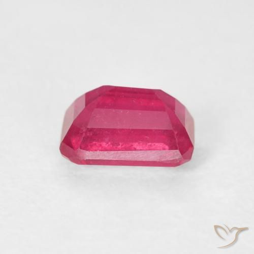 Rubis Rose rougeâtre naturelle Octogone / coupe Émeraude, 0.93 ct, VS