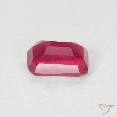 Rubis Rouge Rosâtre naturelle Octogone / coupe Émeraude, 0.90 ct, VS