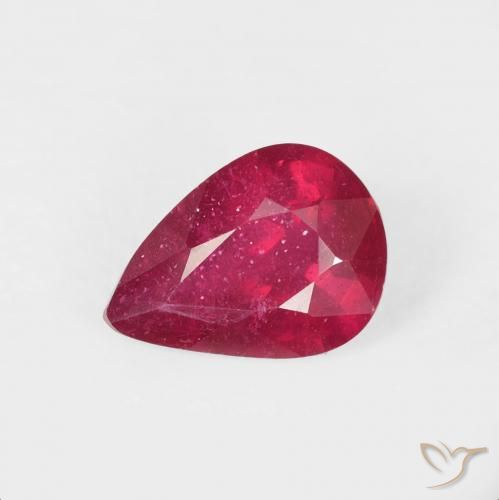 1.39ct Naturel Rouge léger Rubis, En forme de poire, VS-SI