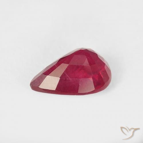 Rubis Rouge léger naturelle En forme de poire, 1.39 ct, VS-SI