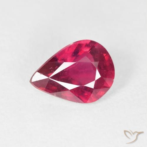 1.40ct Naturel Rouge confiture Rubis, En forme de poire, VS-SI