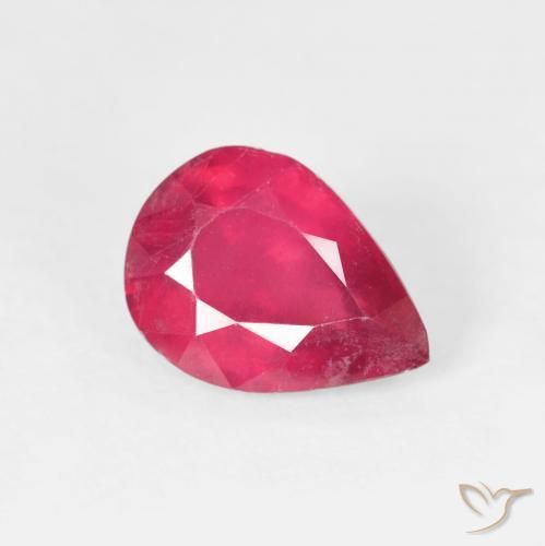 Rubis Rose rougeâtre naturelle En forme de poire, 1.64 ct, VS-SI