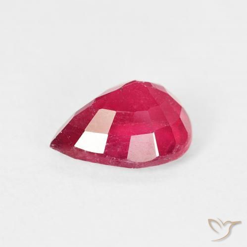 Rubis Rose rougeâtre naturelle En forme de poire, 1.64 ct, VS-SI