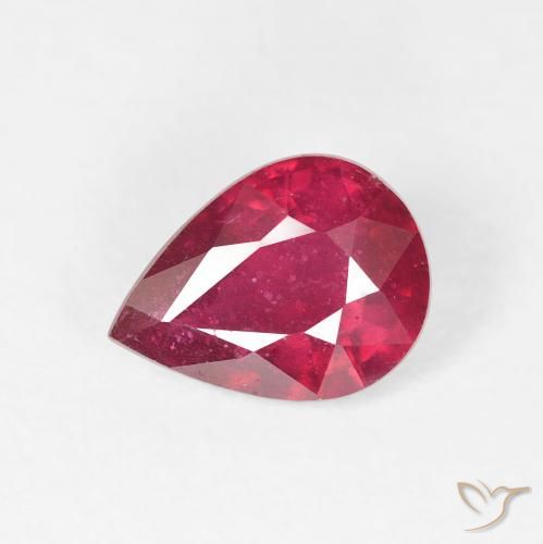 1.61ct Naturel Rouge foncé Rubis, En forme de poire, VS-SI