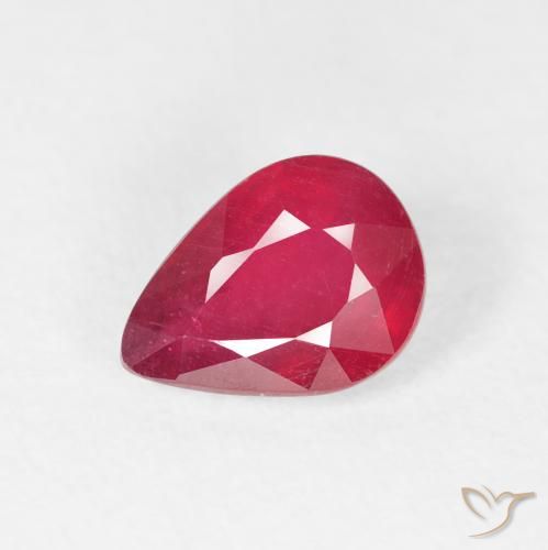 1.50ct Naturel Rouge moyen Rubis, En forme de poire, VS-SI