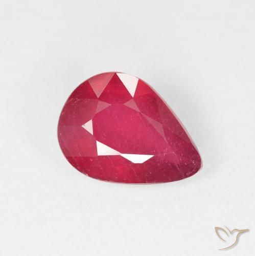Rubis Rouge moyen naturelle En forme de poire, 1.50 ct, VS-SI