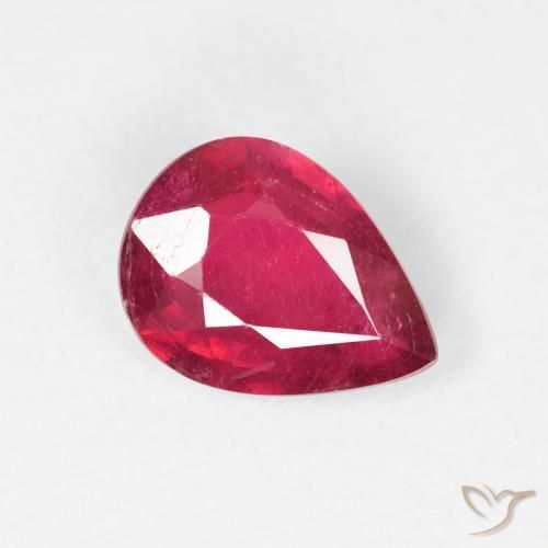 Rubis Cramoisi profond naturelle En forme de poire, 1.32 ct, VS-SI