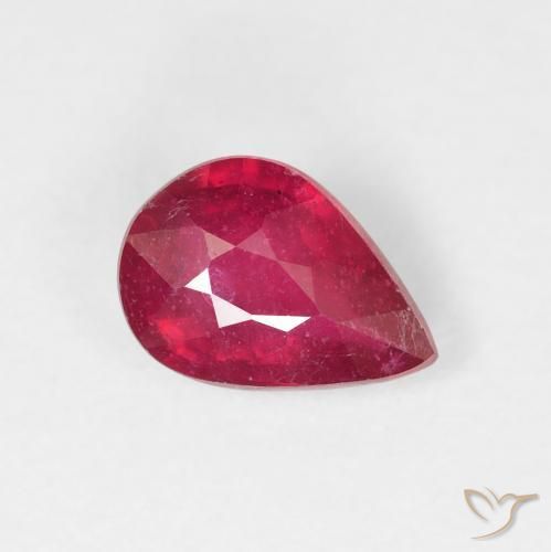 Rubis Rouge moyen naturelle En forme de poire, 1.33 ct, VS-SI