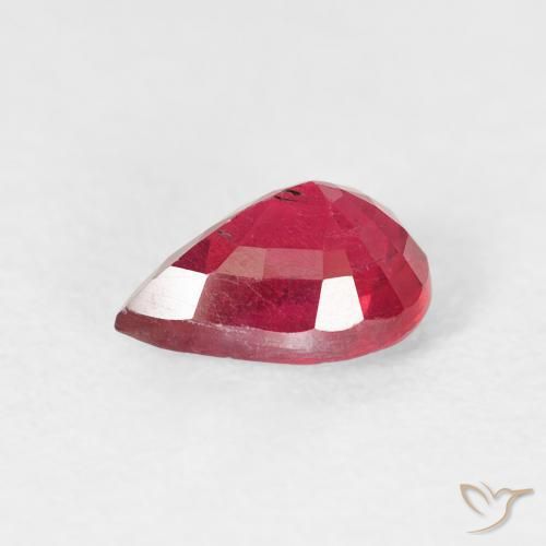 Rubis Cramoisi profond naturelle En forme de poire, 1.38 ct, VS-SI