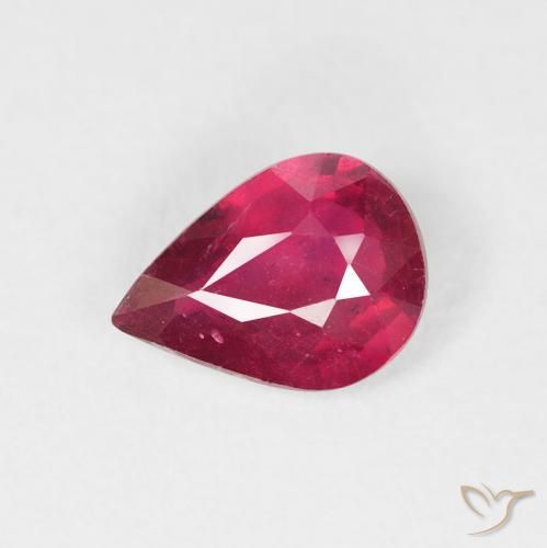 1.19ct Naturel Rouge moyen Rubis, En forme de poire, VS-SI