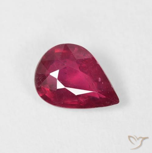 Rubis Rouge moyen naturelle En forme de poire, 1.19 ct, VS-SI
