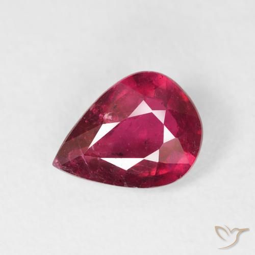 1.26ct Naturel Rouge confiture Rubis, En forme de poire, VS-SI