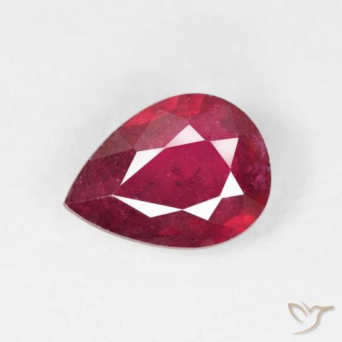 1.55ct Naturel Rouge moyen Rubis, En forme de poire, VS-SI
