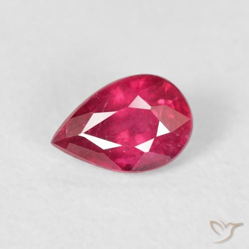 0.70ct Naturel Rouge Rosâtre Rubis, En forme de poire, VS-SI