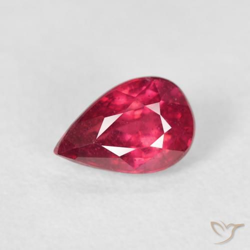 0.73ct Naturel Rouge léger Rubis, En forme de poire, VS-SI