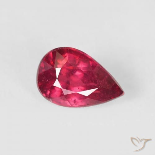 Rubis Rouge léger naturelle En forme de poire, 0.73 ct, VS-SI