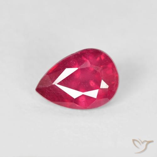 0.60ct Naturel Rose rougeâtre Rubis, En forme de poire, VS-SI