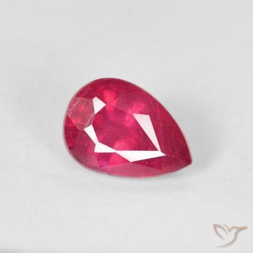 Rubis Rose rougeâtre naturelle En forme de poire, 0.60 ct, VS-SI