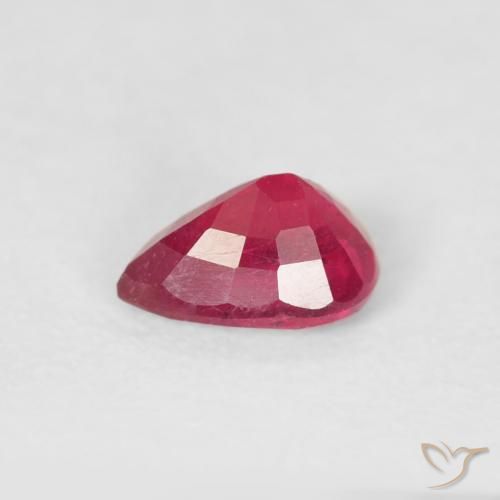Rubis Rose rougeâtre naturelle En forme de poire, 0.60 ct, VS-SI